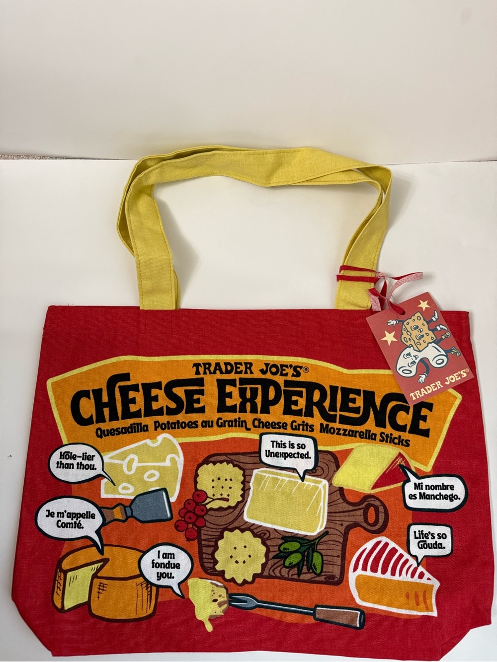 Trader Joe’s Cheese Experience Red Cotton Canvas Tote Bag